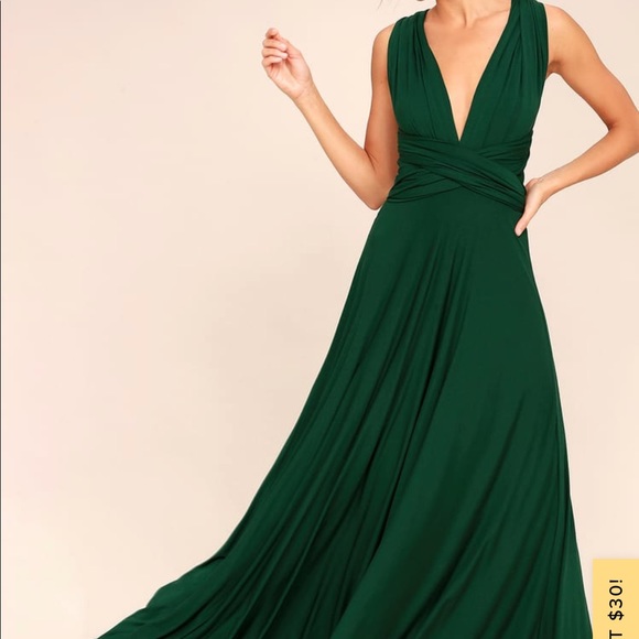 Lulus Tricks of the Trade forest green maxi dress - Picture 2 of 10